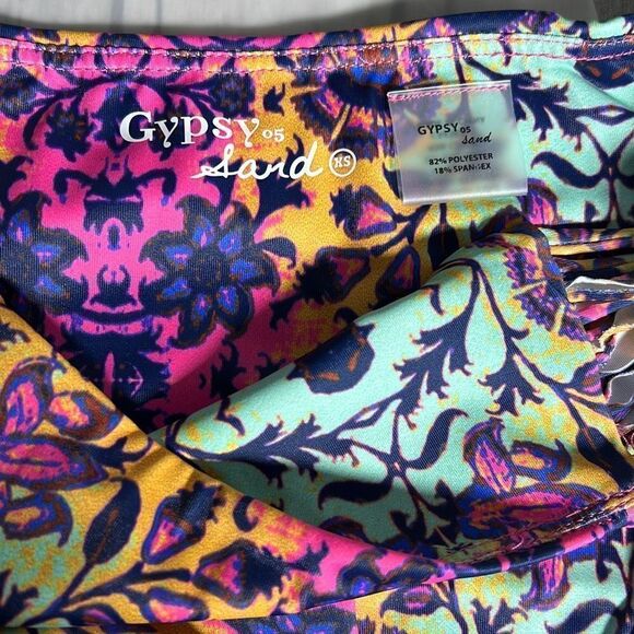 Gypsy Sand Women's Floral Multiple Side Strings Multicolor Bikini Bottom XS - Picture 3 of 6
